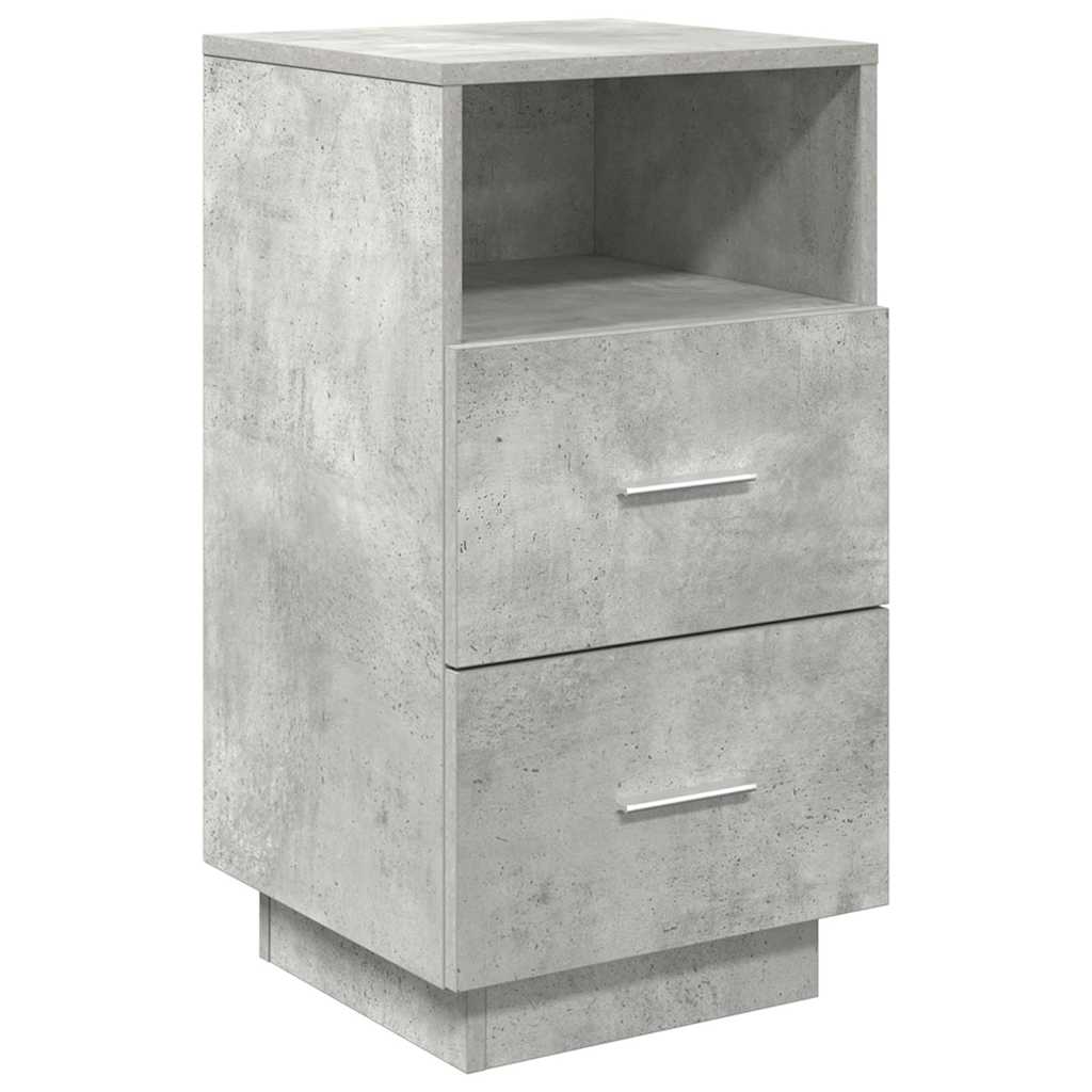 Bedside Cabinet with 2 Drawers Concrete Grey 36x36x68 cm